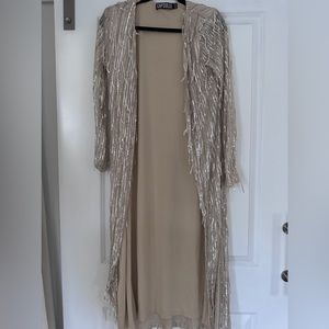 Fun duster open jacket with cute frills and sequence